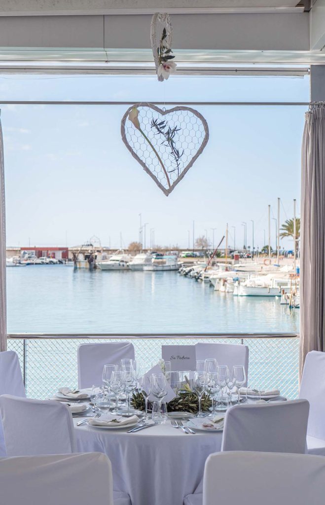 boda6 Mesa y decoración de boda con vistas al mar